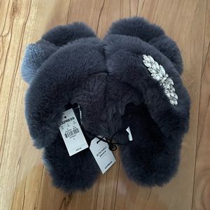 Brand new express faux fur slippers